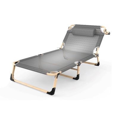 BPHUI Camping Cot Bed Anti-Rollover Folding Camping Cot, Collapsible Portable Foldable Bed Indoor & Outdoor Use, Ultra Lightweight, Heavy Duty Design Comfortable for Outdoor&Indoor (Color : Gray)