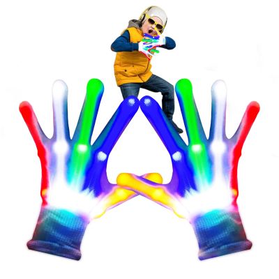LED Gloves for Kids - Colorful Light Up Gloves Perfect Party Favors and Gifts for Boys and Girls Ages 3-6 Flashing Light Up Gloves Easter Birthday Gifts for Boy Toys Age 6-8 Outdoor Toy