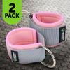 Gradient Fitness Ankle Straps (2 Pack) - Ankle Bands for Workouts, Cable Machine Attachments (Pink|Grey) view 4