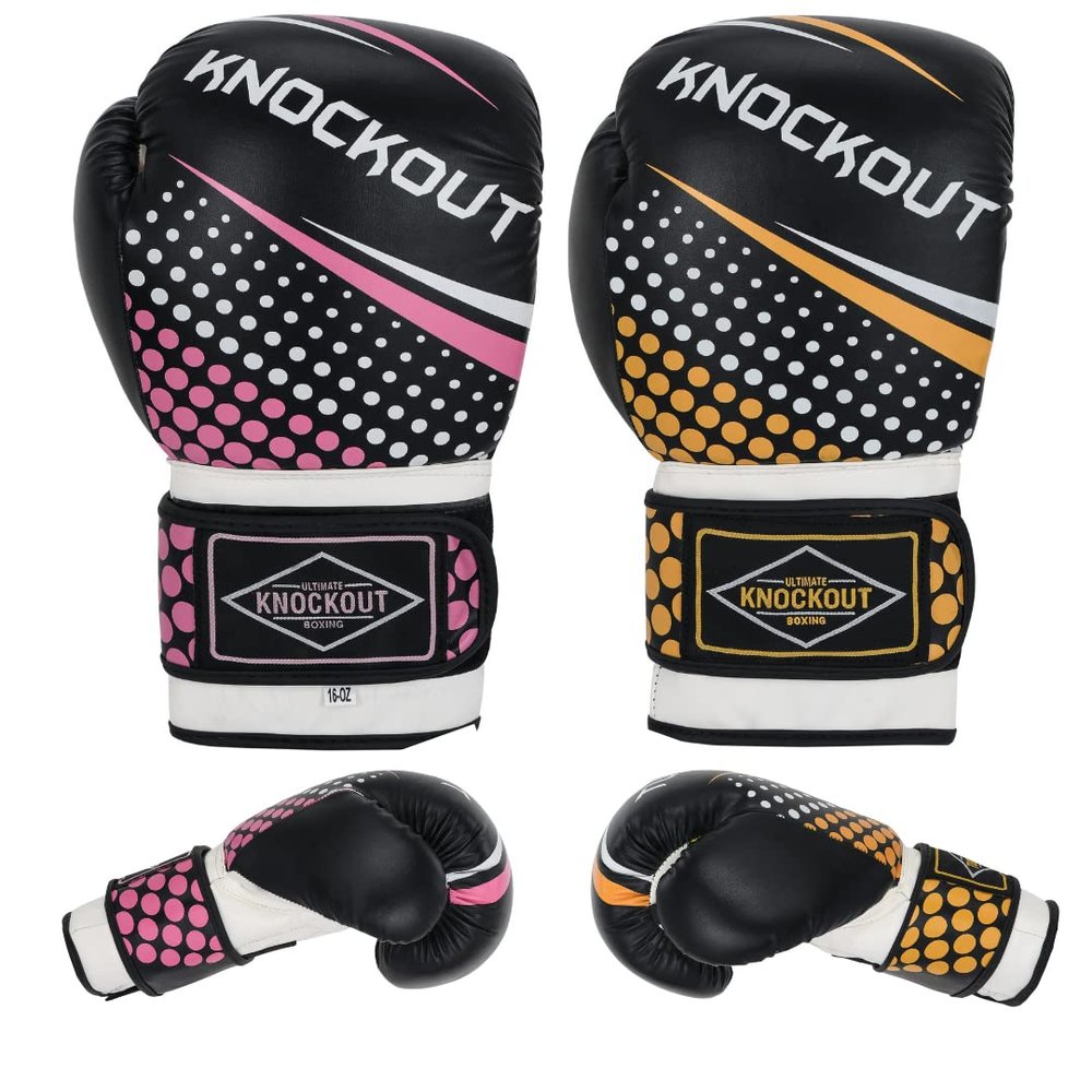 Boxing gloves 2 Pair Set and Muay Thai shin guards set, ideal for kickboxing, home gym training, and sparring, Best suited for MMA, featuring multi-layer padding and cushioning for enhanced protection