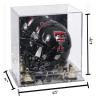 Better Display Cases Acrylic Mini - Miniature Football Helmet (not Full Size) Display Case with Mirror Case, Gold Risers and Mirror Base (V45/A003) view 2