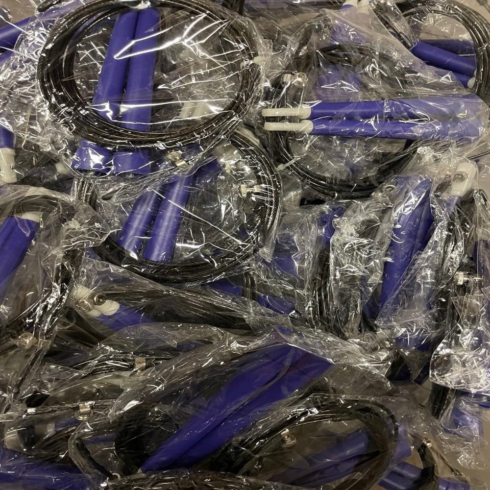 10 x Pack Adjustable Wire Speed Jump Ropes - CHOOSE YOUR COLOR (10ft Length) (10 x Purple)