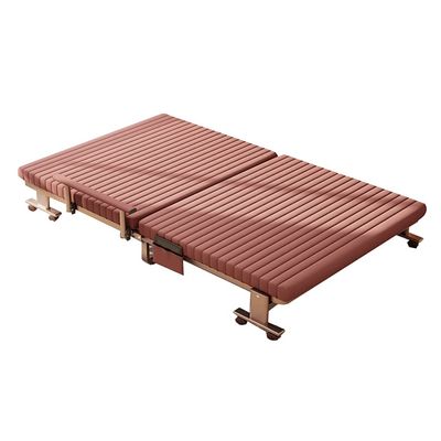 Camping Cot Bed Portable Double Rollaway Folding Guest Bed with Memory Office Lunch Break Foam Mattress - Rolling Cot - Easy Storage Comfortable for Outdoor&Indoor (Color : Brown)