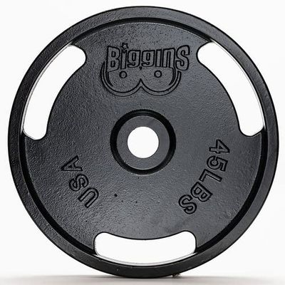 Biggins 1.0 Machined Cast Iron 45Lb Olympic Weight Plate Pair