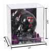 Better Display Cases Acrylic Mini - Miniature Football Helmet (not Full Size) Display Case with Mirror Case, Purple Risers and Mirror Base (V45/A003) view 2