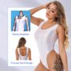 Jugaoge Womens Shiny Oil High Cut Thong Bodysuit Monokini Swimsuit Sleeveless Lingerie Leotards White Medium view 4