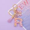 OKAICEN Fashion Snowflakes Alphabet Initial Letter Keychain Purple Tassel Butterfly Pendant Key Ring for Purse Handbags Women Girl ('R') view 3