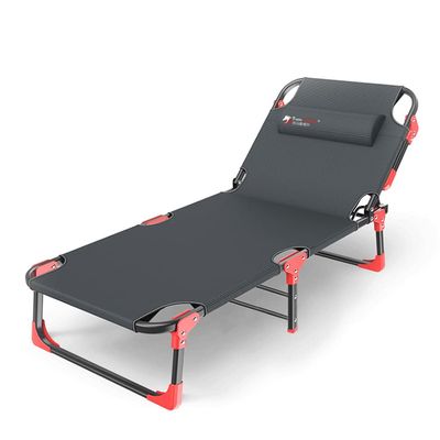Camping Cot Bed Adjustable Folding Camping Cot, Heavy Duty Collapsible Foldable Bed for Kids Adults with Non-Slip Foot Mat, Indoor Outdoor Comfortable for Outdoor&Indoor (Color : Black)