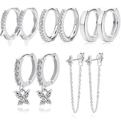 9 Pairs Gold Huggie Hoop Earrings Set - Gold Plated Hoop Earrings Pack for Women, 14K Trendy Danity Small Earrings Jewelry