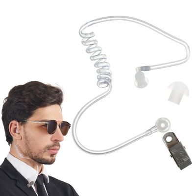 Spooktacular Creations Spy Earpiece Headphones Secret Service FBI CIA Security Police Guard Earpiece Costume Accessory Spy for Men Women Halloween Party Favors White