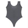 Jugaoge Womens Shiny Oil High Cut Thong Bodysuit Monokini Swimsuit Sleeveless Lingerie Leotards Grey Medium view 4