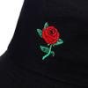 Ruluti Unisex Fashion Rose Embroidered Bucket Hat Summer Fisherman Outdoor Foldable Cap for Men Women Teens view 3