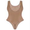 Jugaoge Womens Shiny Oil High Cut Thong Bodysuit Monokini Swimsuit Sleeveless Lingerie Leotards Coffee Medium view 3