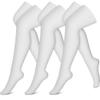 CHARMKING Thigh High Compression Socks for Women & Men Circulation (3 Pairs) Over the Knee High Stocking is Best for Running, Flight Travel, Supporting, Cycling, Pregnant 15-20 mmHg (S/M, White) view 1