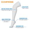 CHARMKING Thigh High Compression Socks for Women & Men Circulation (3 Pairs) Over the Knee High Stocking is Best for Running, Flight Travel, Supporting, Cycling, Pregnant 15-20 mmHg (S/M, White) view 4