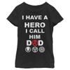 Fifth Sun Marvel Classic Call HIM DAD Girls Short Sleeve Tee Shirt, Black, Medium view 1