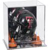 Better Display Cases Acrylic Mini - Miniature Football Helmet (not Full Size) Display Case with Mirror Case, Orange Risers and Mirror Base (V45/A003) view 1