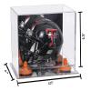 Better Display Cases Acrylic Mini - Miniature Football Helmet (not Full Size) Display Case with Mirror Case, Orange Risers and Mirror Base (V45/A003) view 3