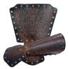 HiiFeuer Viking Fenrir Gauntlet, Medieval Faux Leather Arm Armor Knight Bracer, LARP Halloween Costume (Brown B) view 1