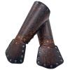 HiiFeuer Viking Fenrir Gauntlet, Medieval Faux Leather Arm Armor Knight Bracer, LARP Halloween Costume (Brown B) view 2