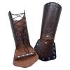 HiiFeuer Viking Fenrir Gauntlet, Medieval Faux Leather Arm Armor Knight Bracer, LARP Halloween Costume (Brown B) view 3