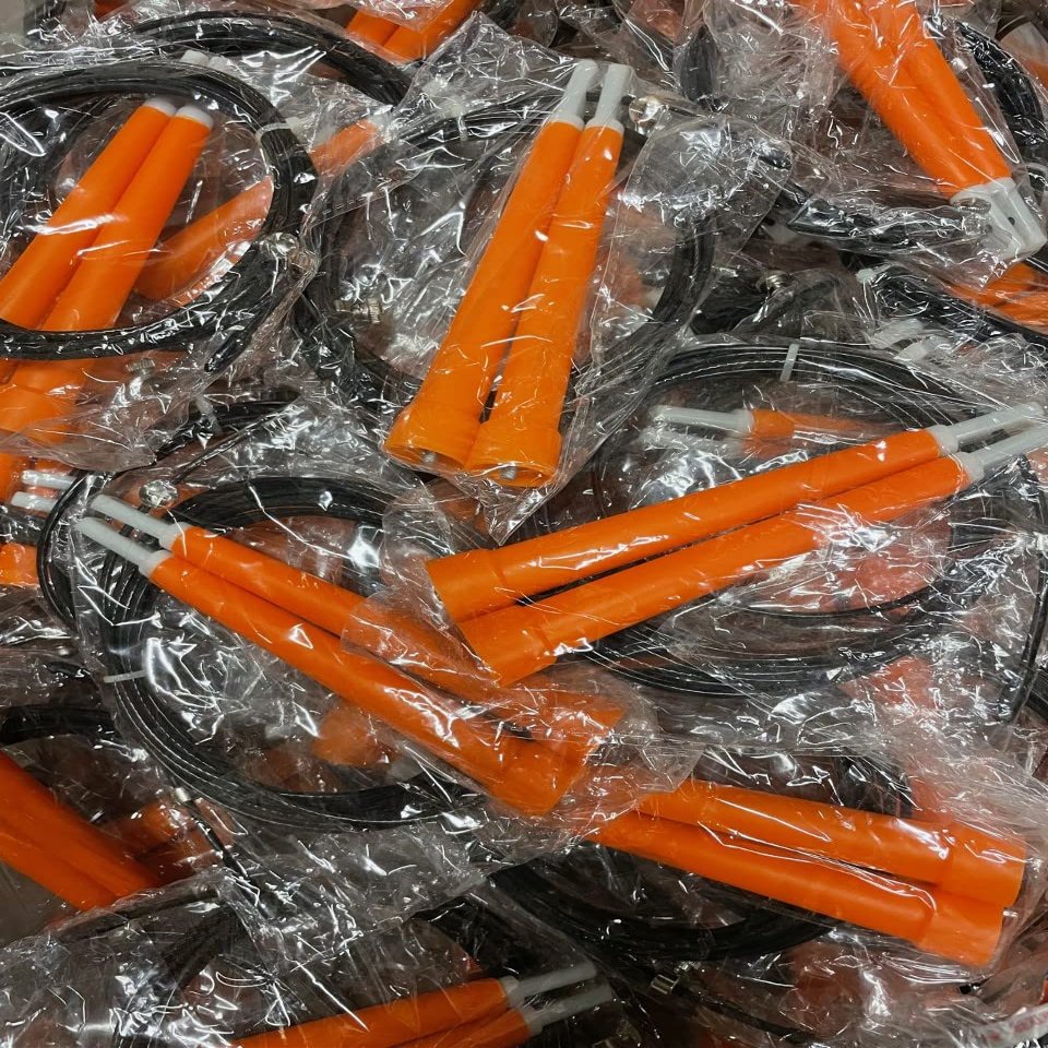 10 x Pack Adjustable Wire Speed Jump Ropes - CHOOSE YOUR COLOR (10ft Length) (10 x Orange)