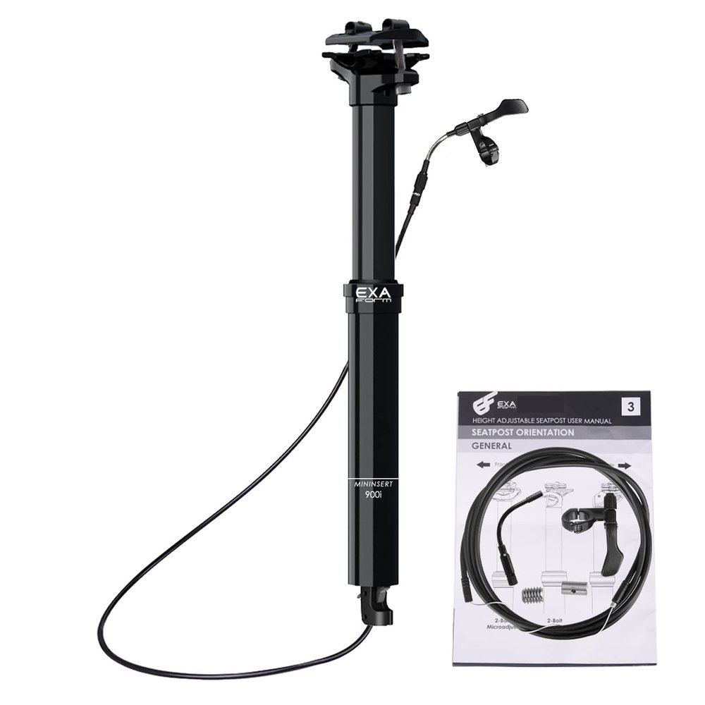 EXA Form 900i 30.9mm/31.6mm Internal Routing Dropper Post with Lever and Cable Kit MTB/Ebike Internal Bike Seatpost 100/120/150mm Travel -345/395/445mm Length