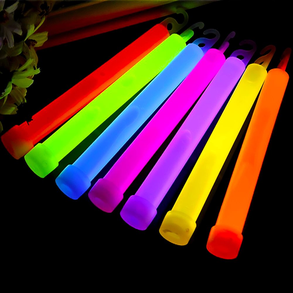 Trimming Shop 6 inch Glow Sticks Lanyard Premium Ultra Bright Glow in The Dark Rod for New Years Eve, Graduation Party, Camping (12 Mix Colours)
