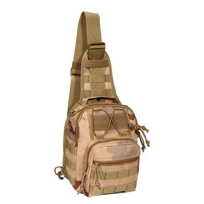 Outdoor Sports Hiking Sling Bag Shoulder Pack Camouflage Tactical Molle Combat Chest Bag - 3 Color Desert