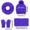 Aneco Womens Winter Warm Sets Knitted Fur Pompoms Beanie Hat Circle Loop Scarf Touch Screen Gloves Winter Favor Accessories view 2