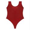 Fldy Womens Sexy Sleeveless High Cut Bodysuit Retro Oil Glossy Swimwear Monokini Leotard Sportswear Red A Medium view 4