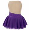 Oyolan Kids Girls Ice Skating Sparkle Diamond V-Shaped Sheer Tulle Splice Leotard A-line Dress for Latin Jazz Purple H 12 Years view 2