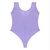 Fldy Womens Sexy Sleeveless High Cut Bodysuit Retro Oil Glossy Swimwear Monokini Leotard Sportswear Purple A X-Large view 4