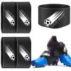 Patelai 4 Pcs Soccer Cleat Lace Cover Football Shoe Band Soccer Shoe Cover Football Cleat Bands Youth Adult for Season (Kids,Black) view 1