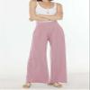 noflik Women's Comfy High Waisted Knit Wide Leg Pants with Elastic Waistband (Mauve, M) view 2