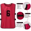 brooman Scrimmage Training Vest Kids Youth Adult Soccer Practice Jersey Athletic Pinnies (M,Red-1) view 2