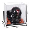 Better Display Cases Acrylic Mini - Miniature Football Helmet (not Full Size) Display Case with Mirror Case, Orange Risers , Wall Mount and Mirror Base (V45/A003) view 2