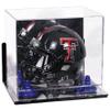 Better Display Cases Acrylic Mini - Miniature Football Helmet (not Full Size) Display Case with Mirror Case, Navy Blue Risers , Wall Mount and Mirror Base (V45/A003) view 1
