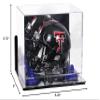 Better Display Cases Acrylic Mini - Miniature Football Helmet (not Full Size) Display Case with Mirror Case, Navy Blue Risers , Wall Mount and Mirror Base (V45/A003) view 3