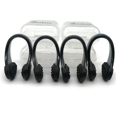 Set of 4 Waterproof Swimming Nose Clips for Adults Kids Age 8+ Nose Plugs for Diving Swimming and Other Water Sports (Black)
