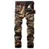 Men Distressed Straight Leg Jeans Vintage Skinny Slim Fit Denim Jeans Washed Retro Comfort Hip Hop Jean Pants (Yellow,29) view 1
