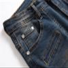 Men's Distressed Washed Stretch Jeans Ripped Slim Fit Biker Denim Pants Vintage Moto Straight Leg Comfy Jean (Dark Blue,30) view 3