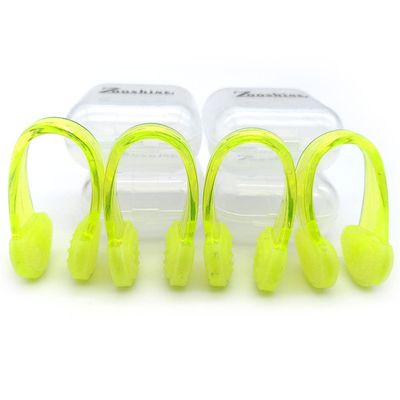 Set of 4 Waterproof Swimming Nose Clips for Adults Kids Age 8+ Nose Plugs for Diving Swimming and Other Water Sports (Yellow)