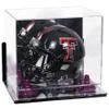 Better Display Cases Acrylic Mini - Miniature Football Helmet (not Full Size) Display Case with Mirror Case, Purple Risers , Wall Mount and Mirror Base (V45/A003) view 1