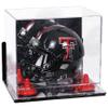 Better Display Cases Acrylic Mini - Miniature Football Helmet (not Full Size) Display Case with Mirror Case, Red Risers , Wall Mount and Mirror Base (V45/A003) view 1