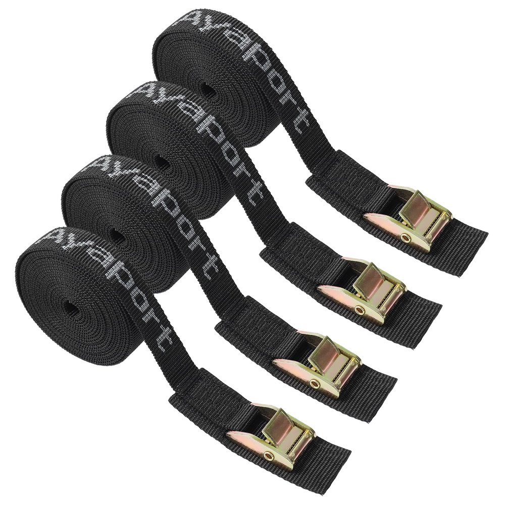 Ayaport Cam Buckle Tie Down Straps Lashing Straps 2200lbs Break Strength Heavy Duty Car Roof Rack Strap for Kayak, SUP, Surfboard, Cargo, Motorcycle, Truck, Boat, Dirt Bike (1" x 8')