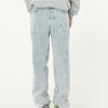 Maiyifu-GJ Men Distressed Paint Splatter Jeans Vintage Washed Straight Fit Denim Pants Retro Hip Hop Loose Jean Trousers (Light Blue,X-Small) view 2