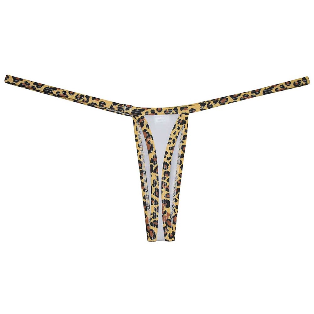 Botmois Sexy Men's Bordered Slim Thong Underwear Soft String Ice Silk Hipster Bulge Pouch G-string White L