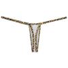 Botmois Sexy Men's Bordered Slim Thong Underwear Soft String Ice Silk Hipster Bulge Pouch G-string White L view 1