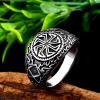 QQTQQ Nose Viking for Men Scandinavian Warrior Slavic Sonnenrad Runic Amulet Stainless Steel Ring (Ring_Size : 10) view 2